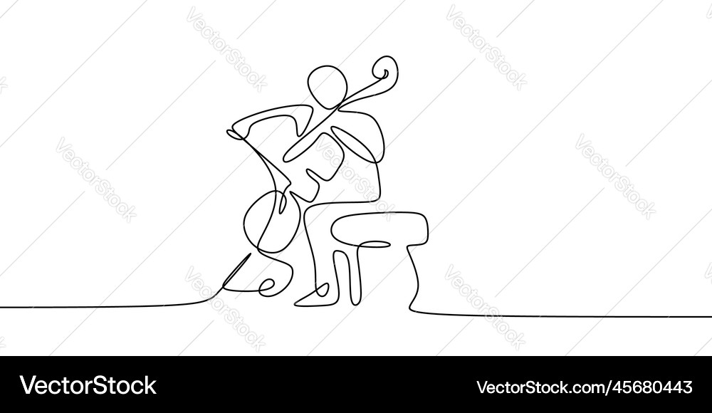 Continuous line drawing of someone playing Vector Image