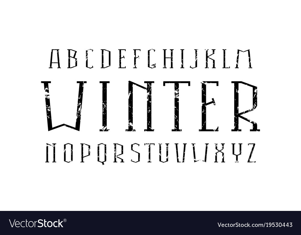 Decorative serif font thin line typeface Vector Image