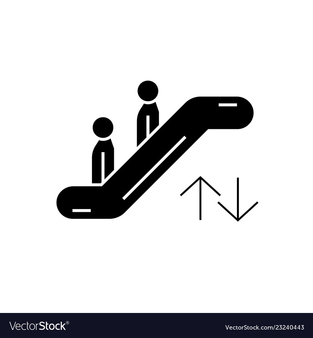 Escalator black concept icon Royalty Free Vector Image