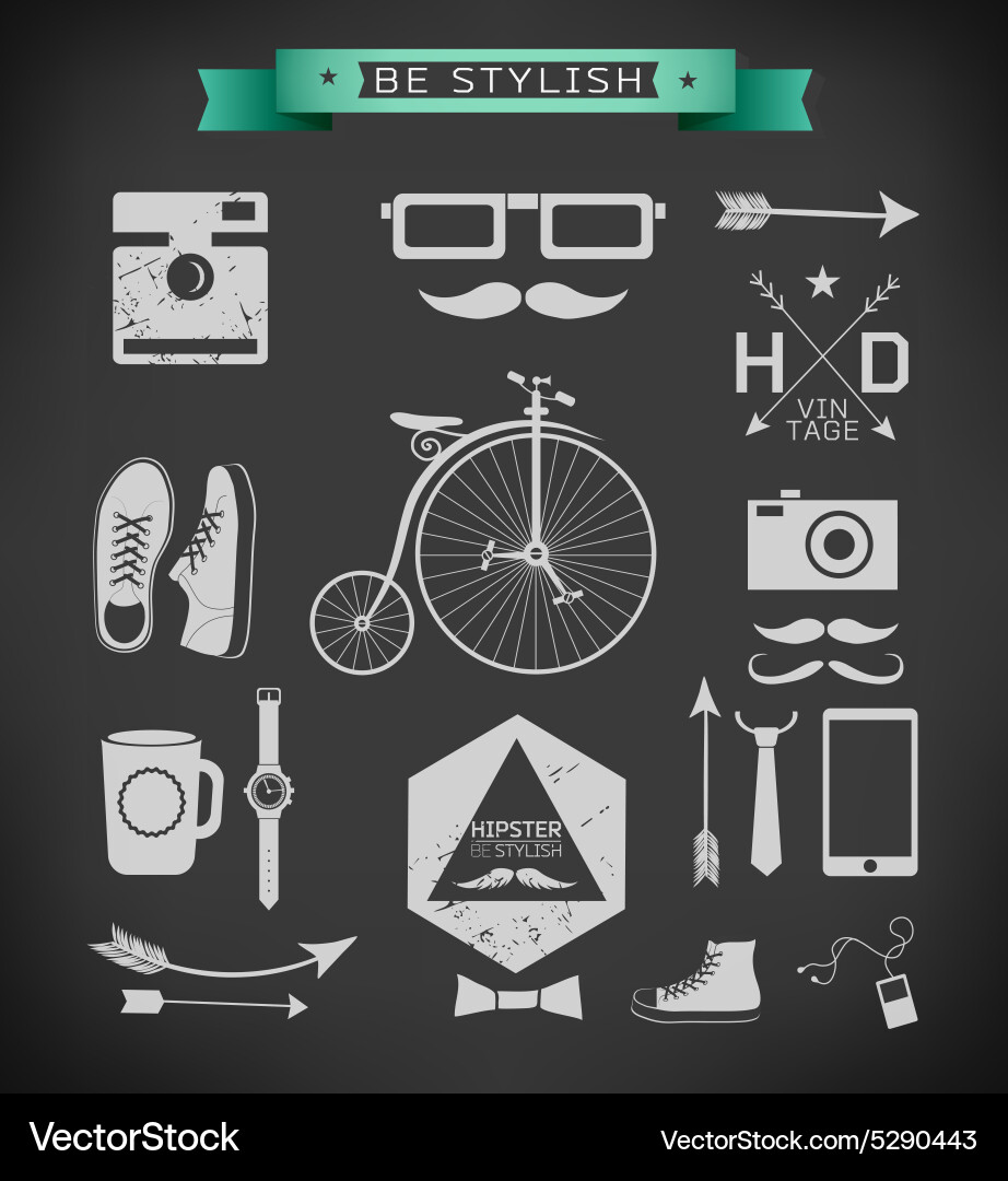 Hipster style elements Royalty Free Vector Image
