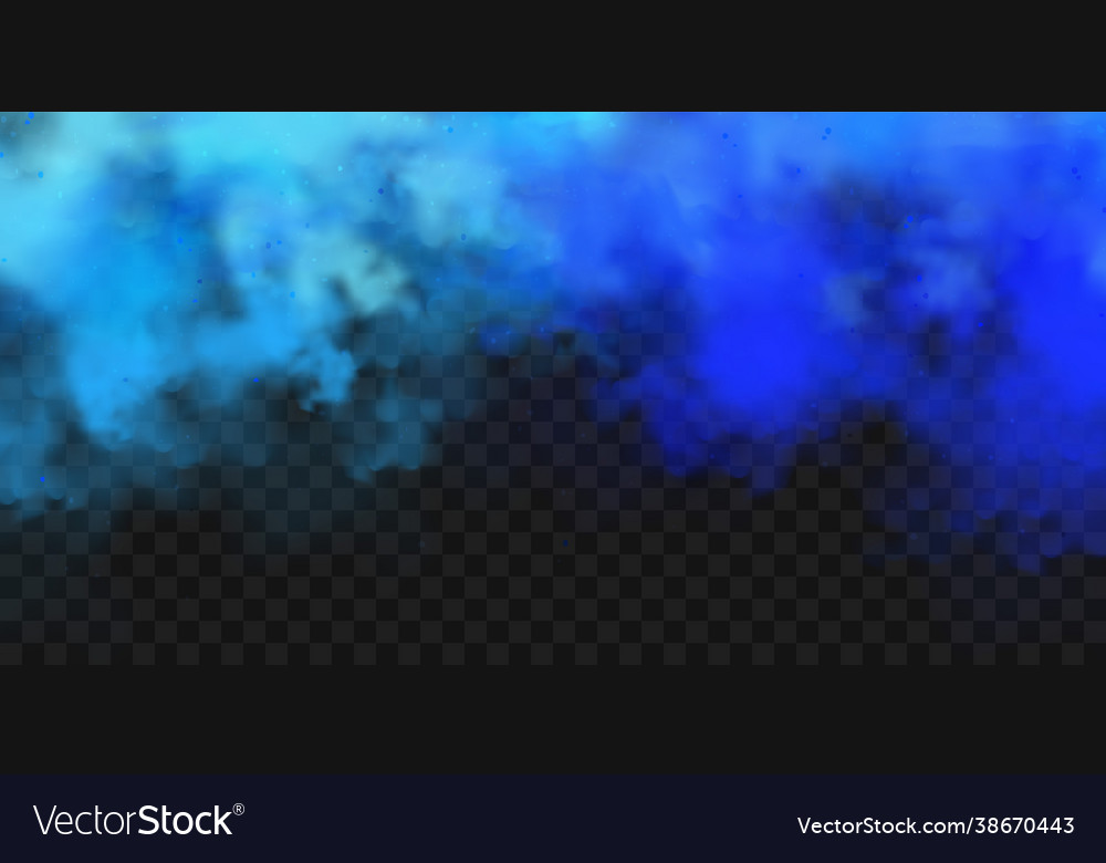 Realistic blue colorful smoke clouds mist effect Vector Image