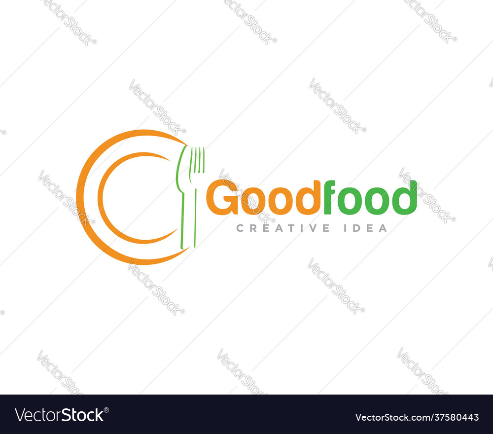 Restaurant food logo design Royalty Free Vector Image