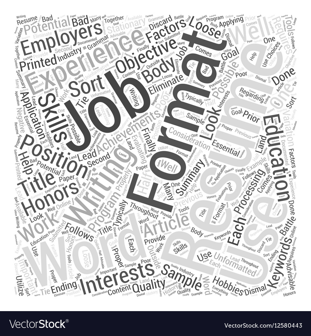 resume formats using a word processing program vector image word processing program
