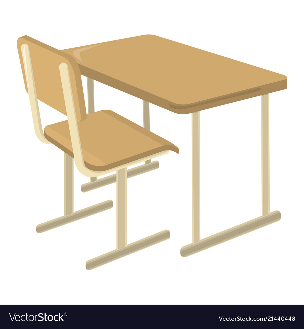 School desk school supplies icon and logo Vector Image