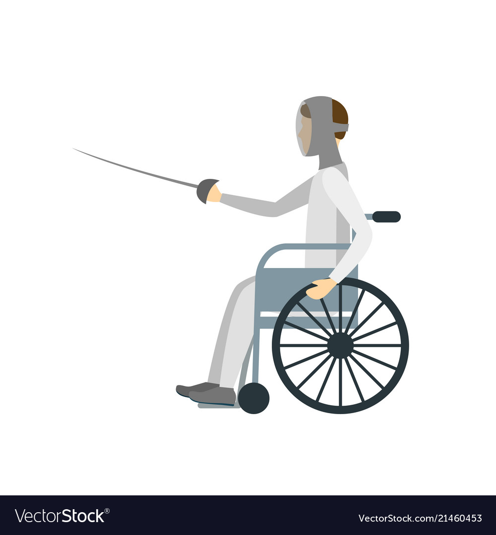 Cartoon disability athlete person Royalty Free Vector Image