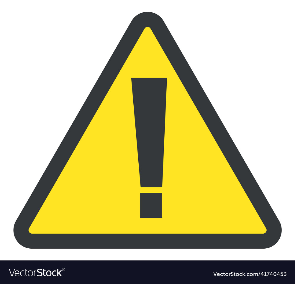 Exlamation point in yellow triangle attention Vector Image