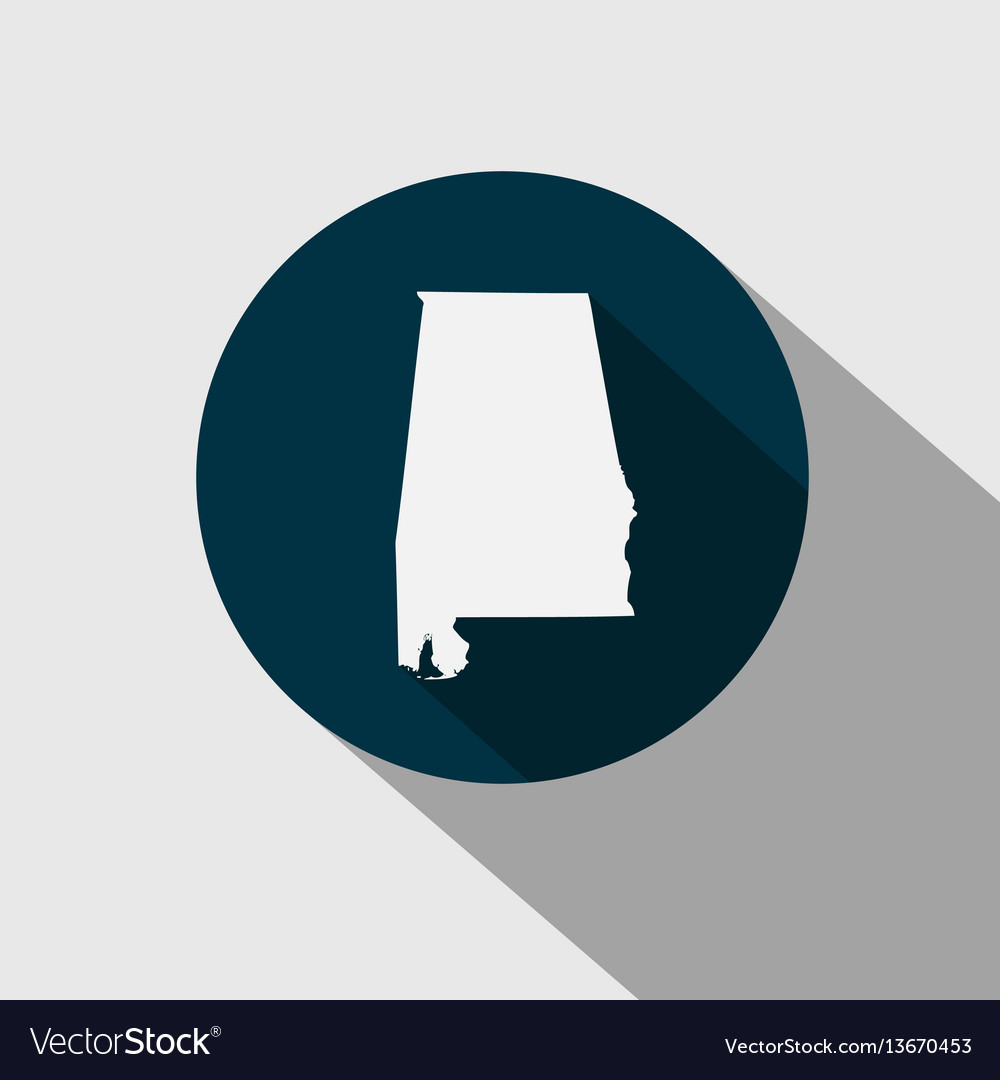 Map of the us state alabama Royalty Free Vector Image