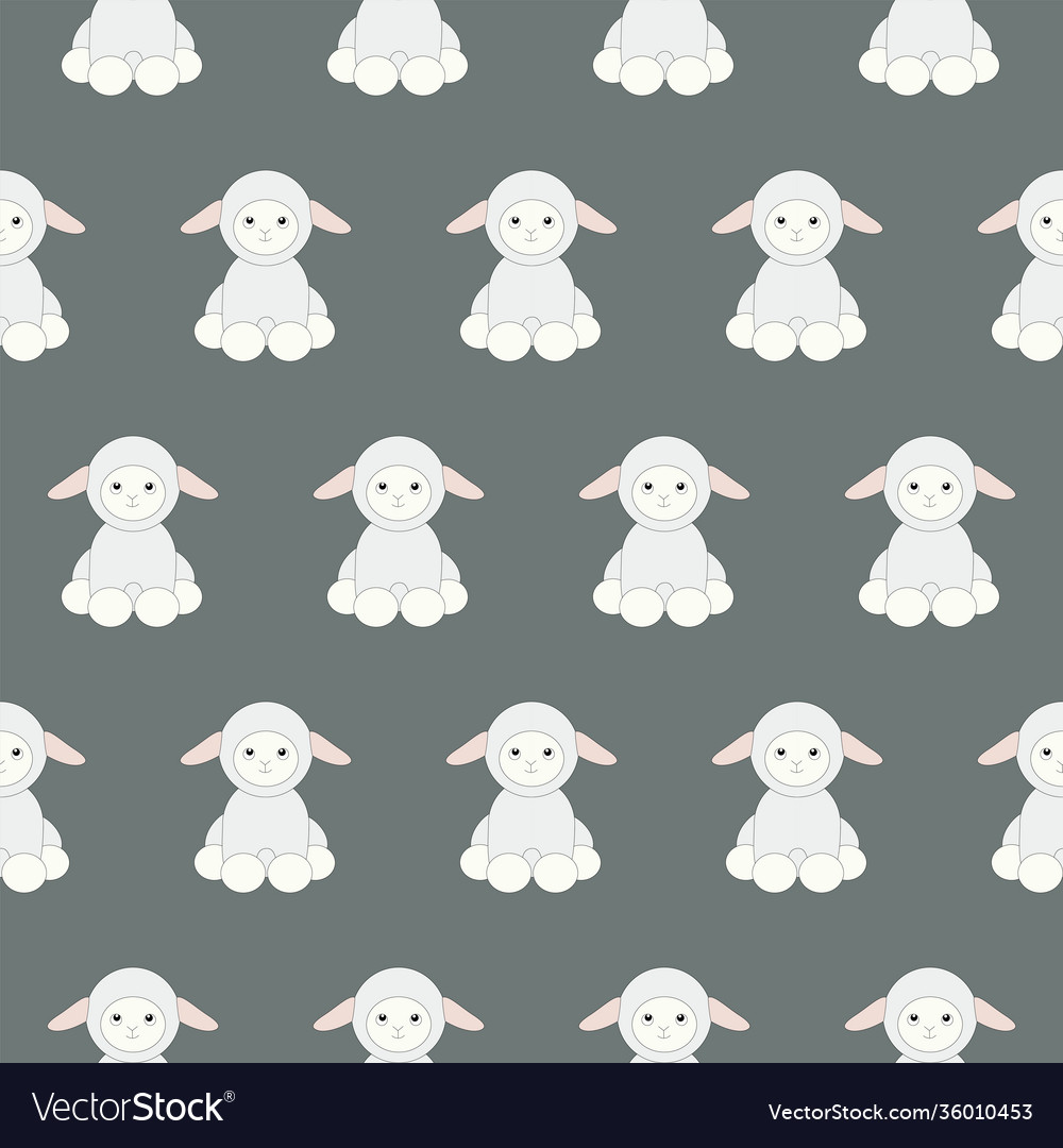 Seamless pattern cute cartoon lamb Royalty Free Vector Image