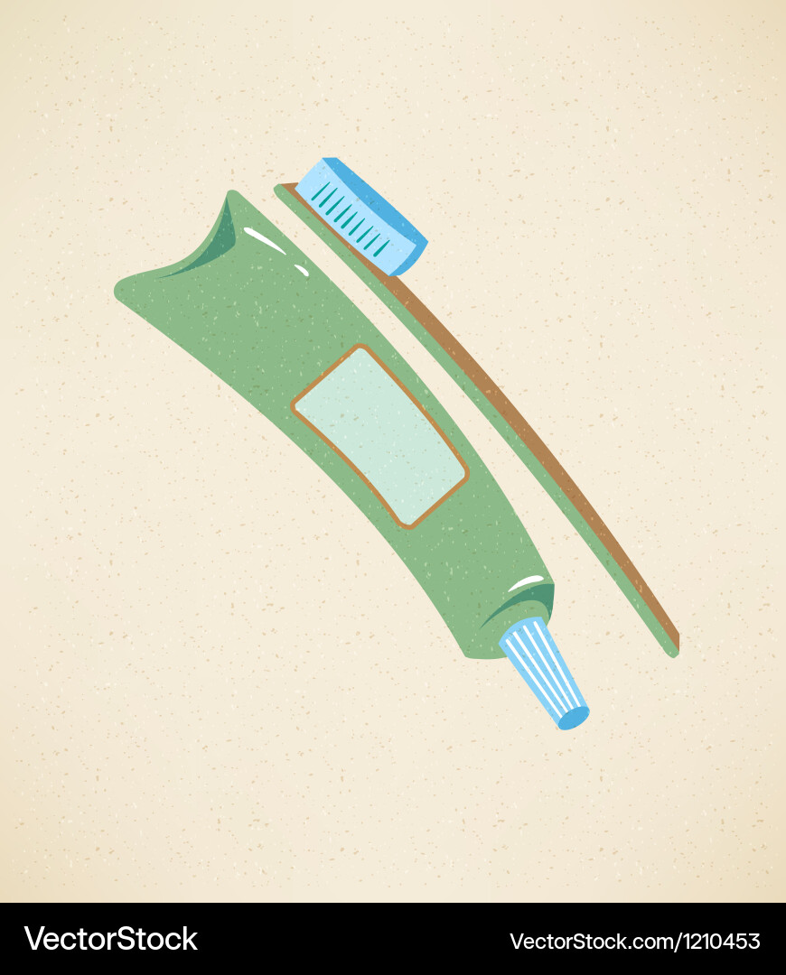 Toothpaste and toothbrush icon Royalty Free Vector Image