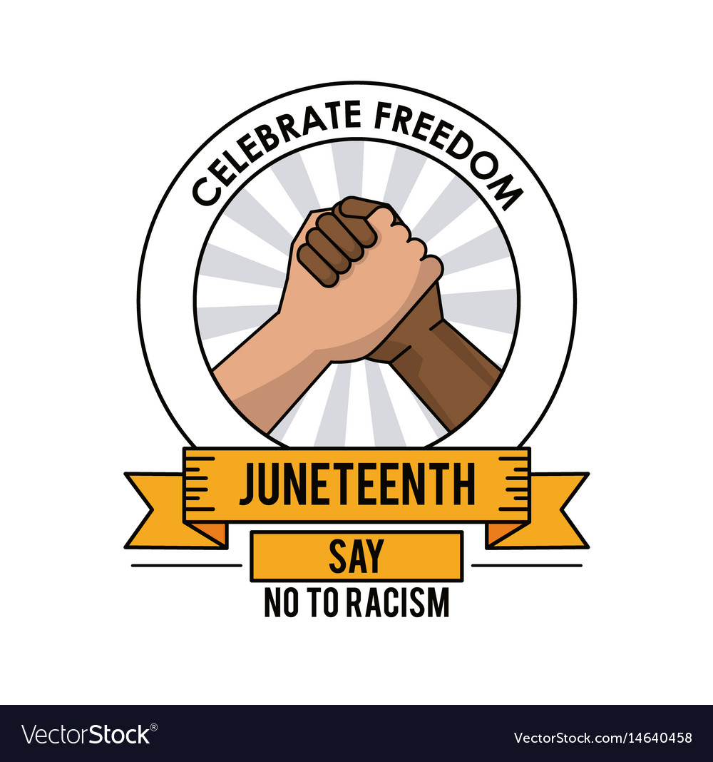 Juneteenth day celebrate freedom handshake Vector Image