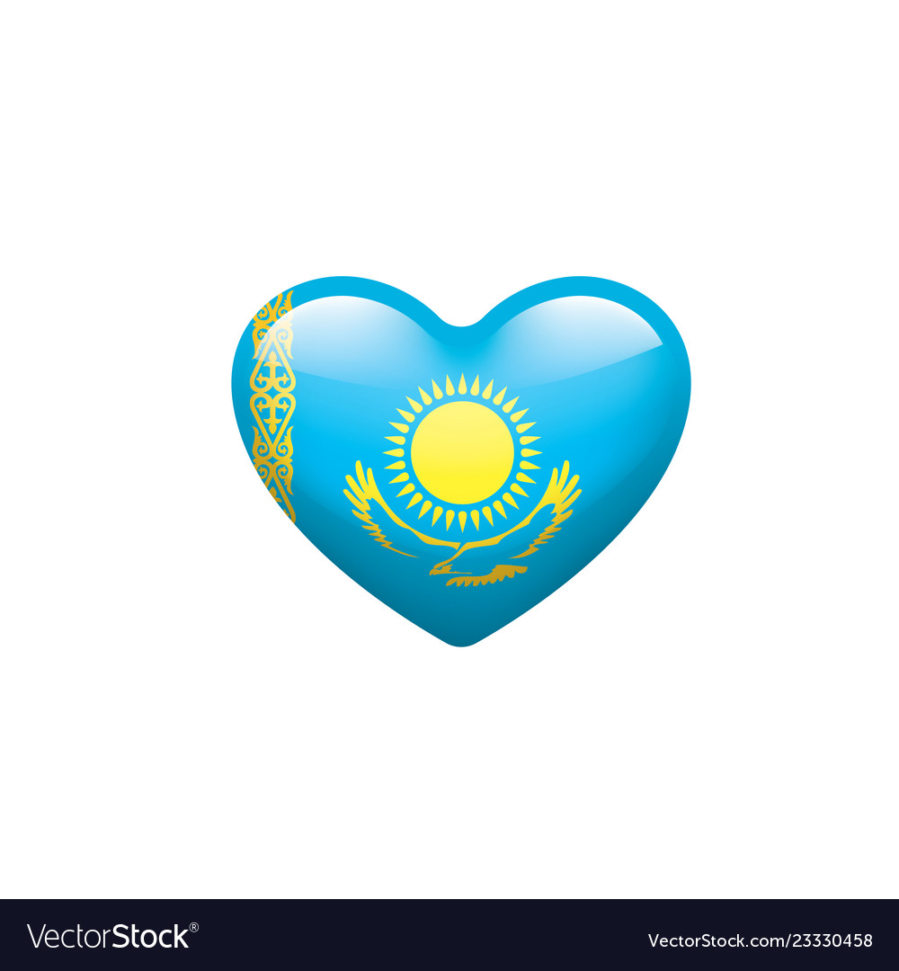 Kazakhstan flag on a white Royalty Free Vector Image