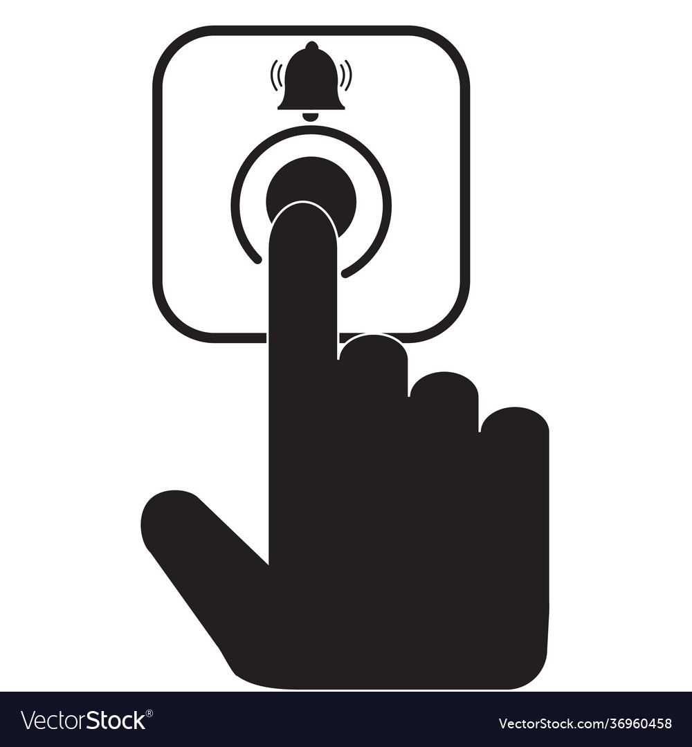 Ring Door Bell Icon On White Background Flat Vector Image