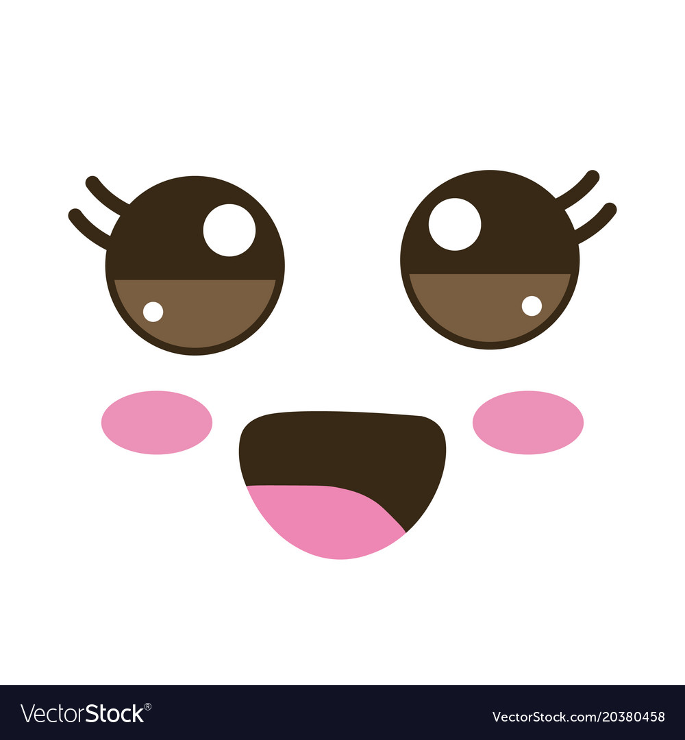 smiling kawaii face 16763055 Vector Art at Vecteezy