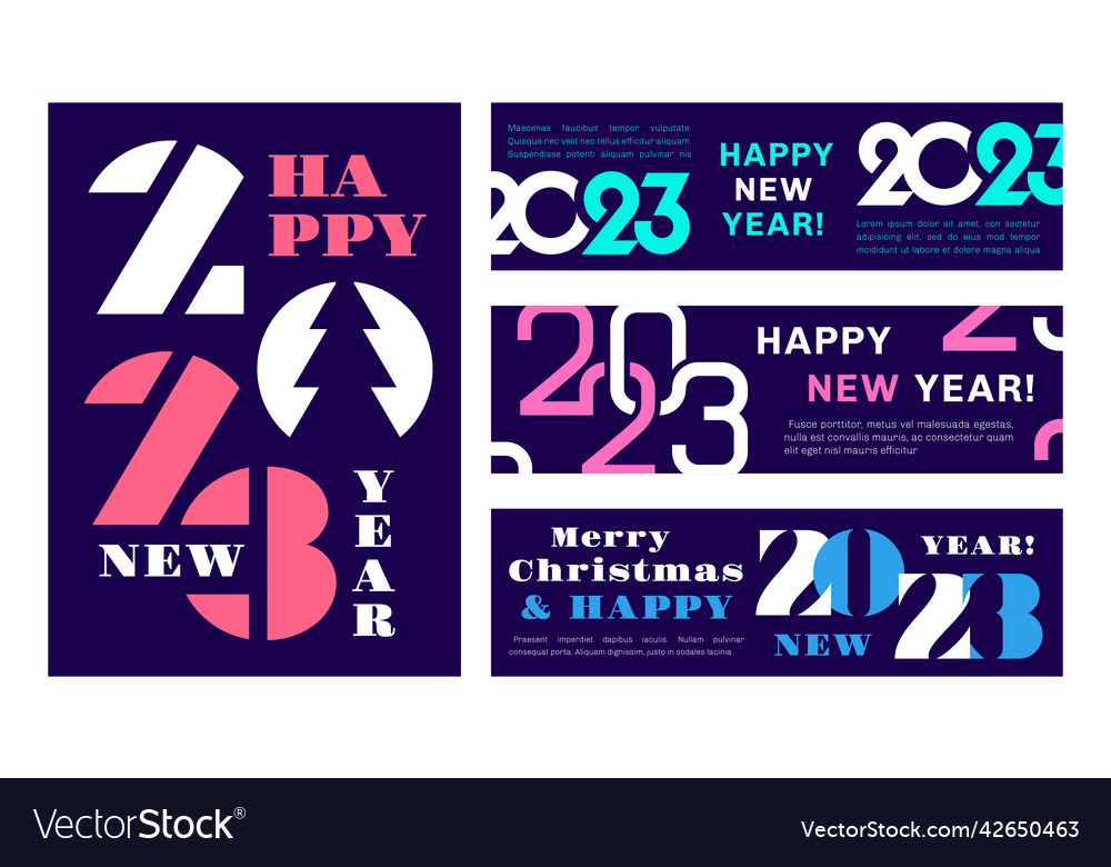 Modern 2023 brochures new year numbers event