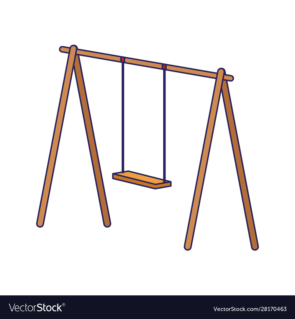 Playground swing icon flat design Royalty Free Vector Image