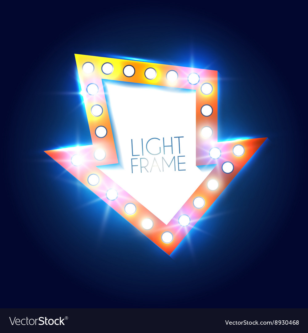 Abstract Shining Frame Retro Light Banner Vector Image