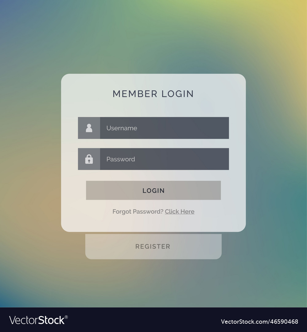 Creative member login box interface design Vector Image