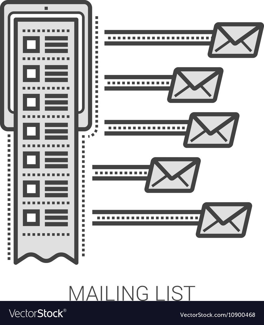 Mailing list line icons Royalty Free Vector Image