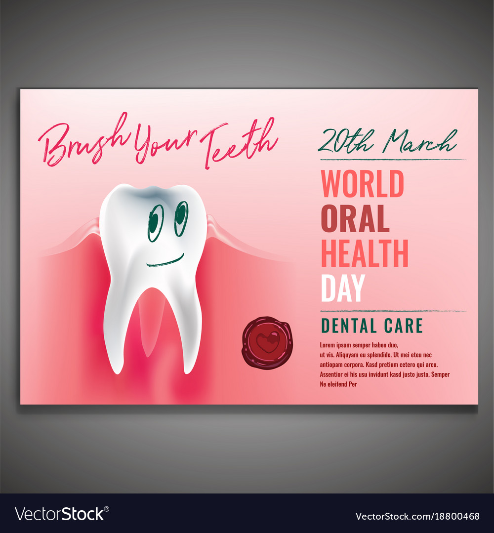 Oral health day Royalty Free Vector Image - VectorStock