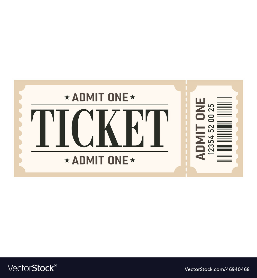 Retro ticket design template admit oneticket Vector Image