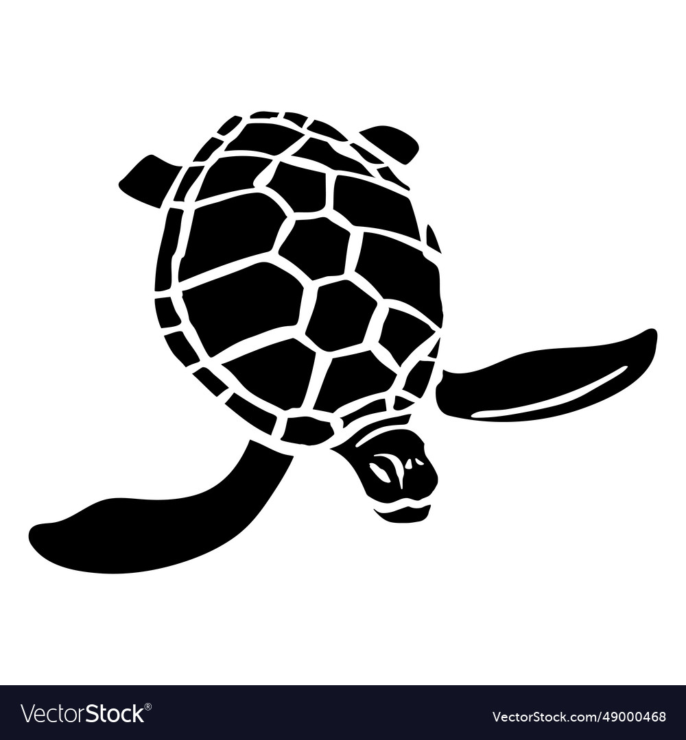 Silhouette animal turtle Royalty Free Vector Image