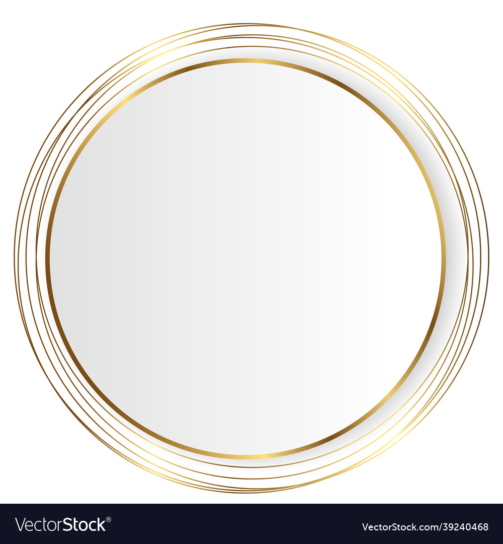 White circle with gold lines Royalty Free Vector Image