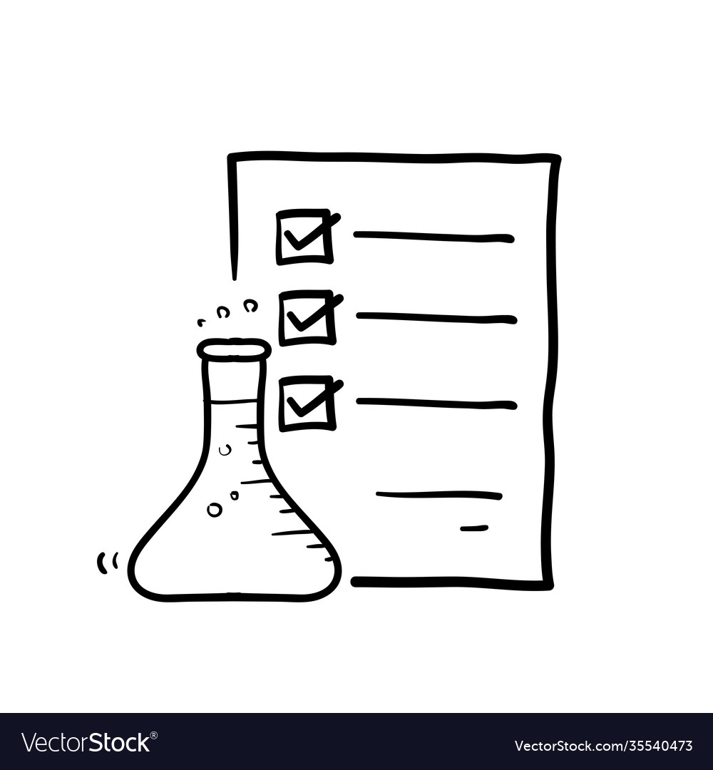 Hand drawn clinical analysis result icon lab