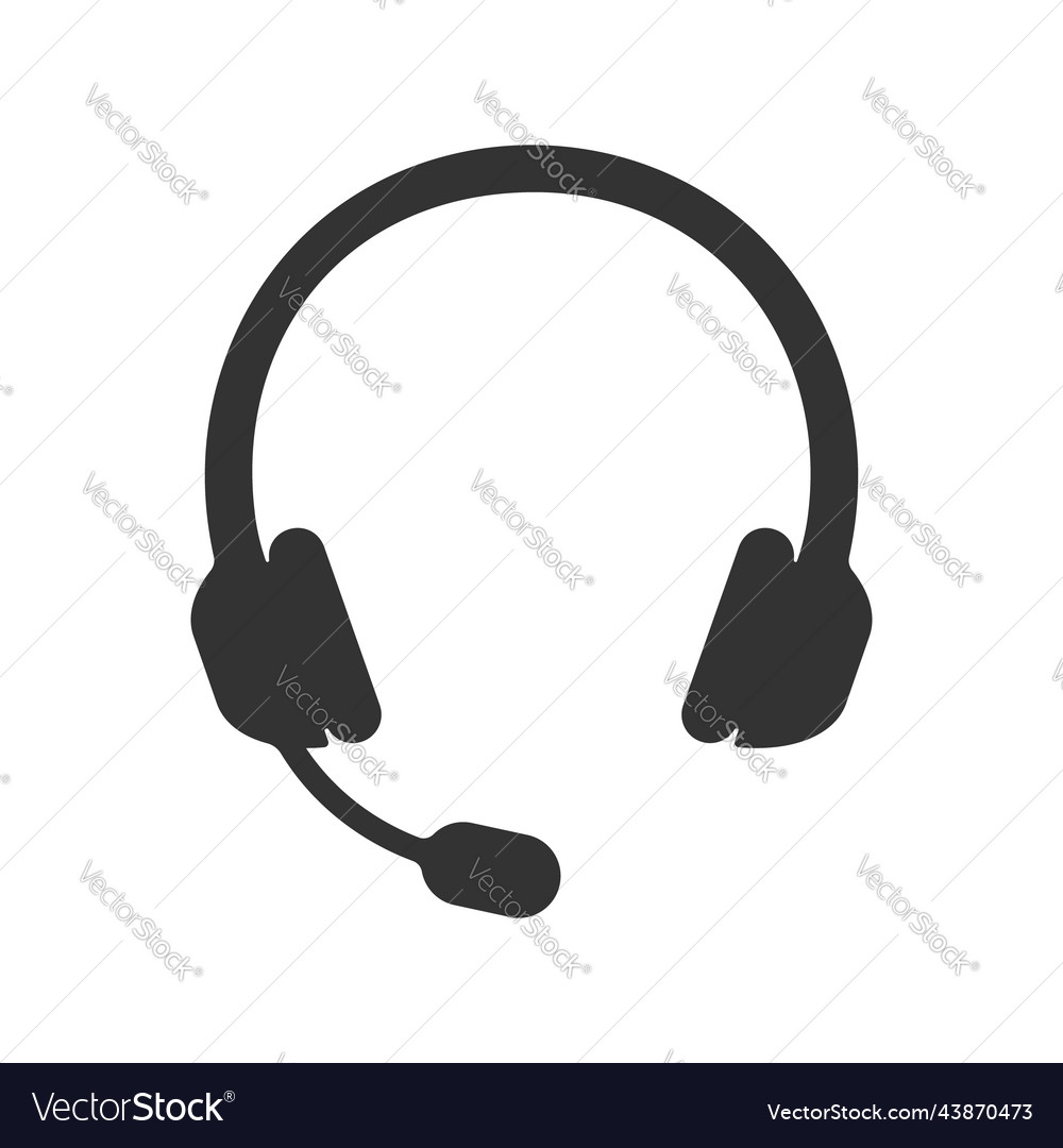 Headset icon headphones with microphone pictogram Vector Image