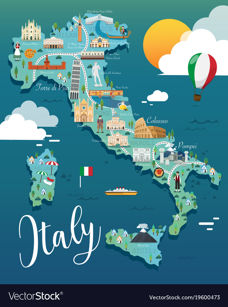 italy-map-with-attractive-landmarks-royalty-free-vector