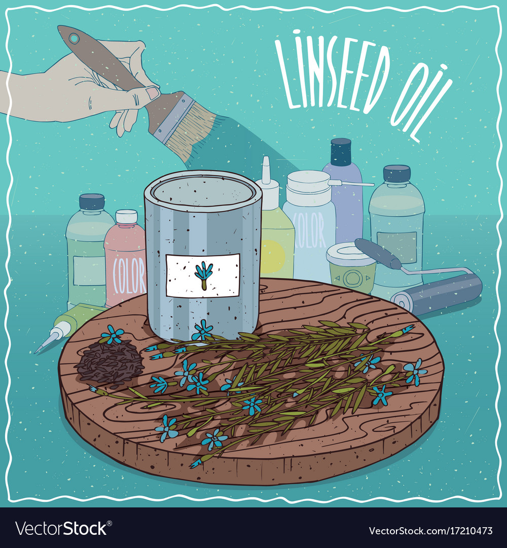 Linseed oil used for paint manufacture Royalty Free Vector