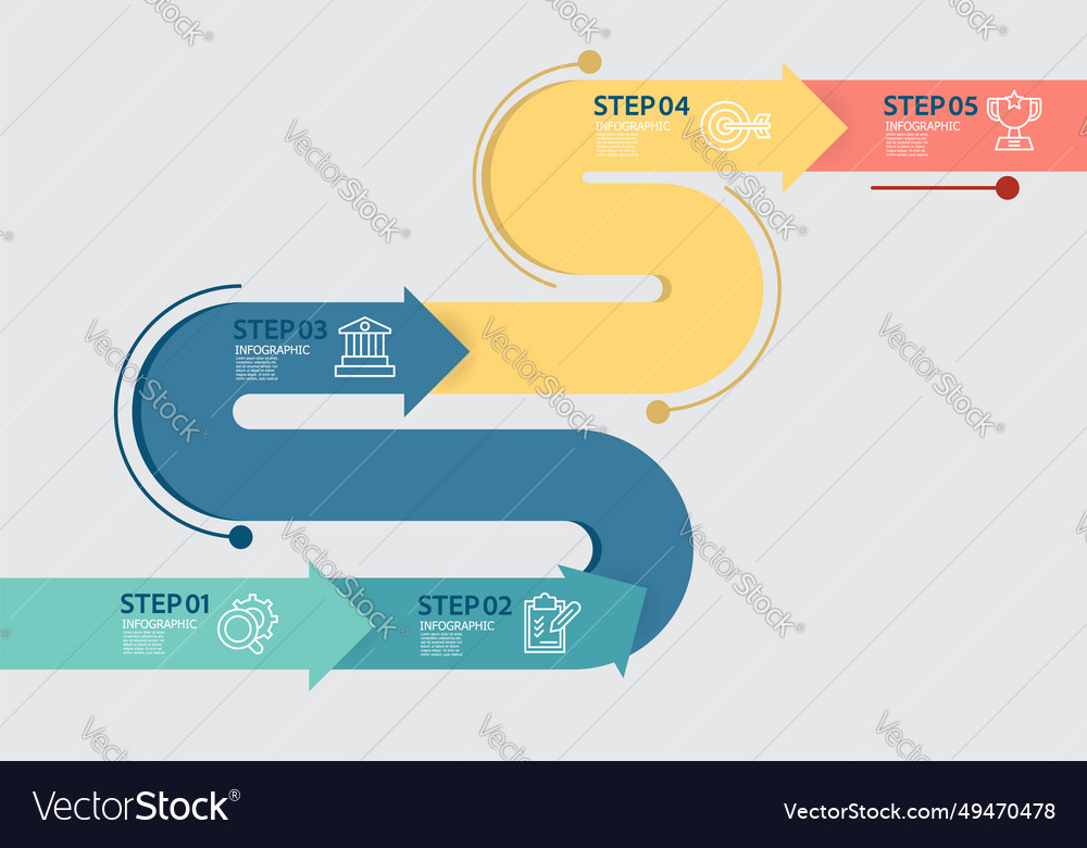 Business Data Visualization Horizontal Steps Vector Image