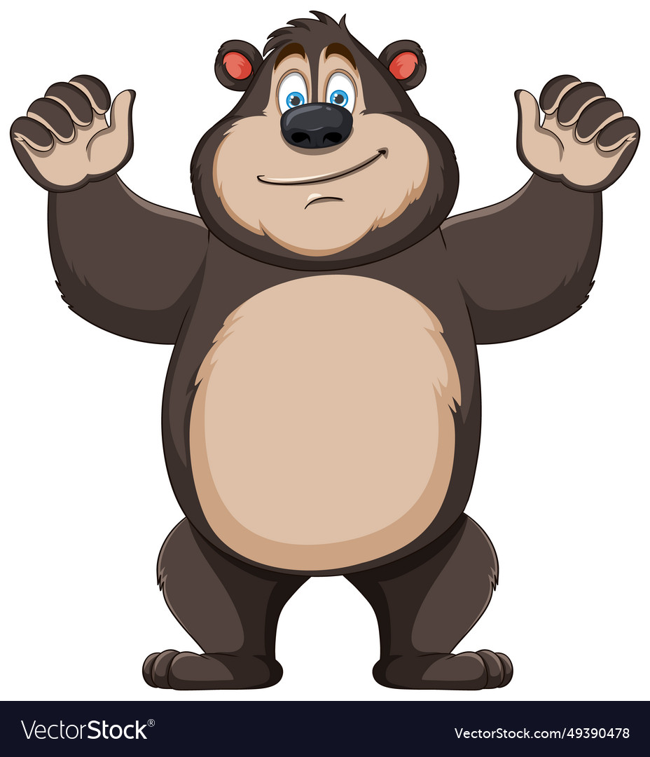 Cheerful happy bear cartoon character Royalty Free Vector