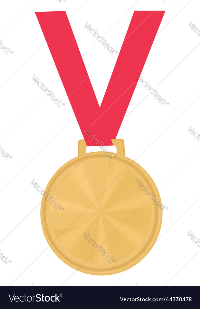 Golden medal on a white background Royalty Free Vector Image