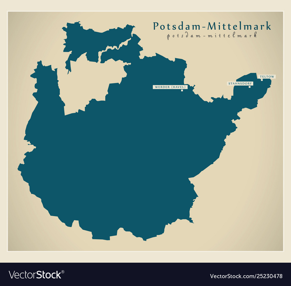 Modern map - potsdam-mittelmark county Royalty Free Vector