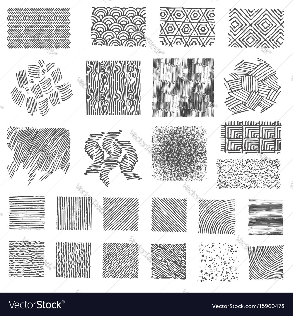 Set of hand drawn marker and ink patterns Vector Image