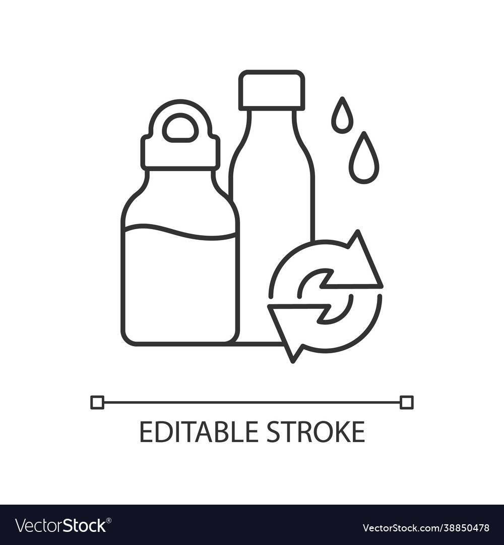 Water bottles refill linear icon Royalty Free Vector Image