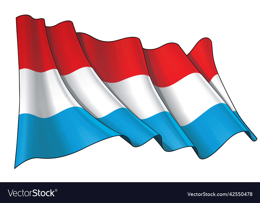 Waving flag of luxembourg Royalty Free Vector Image