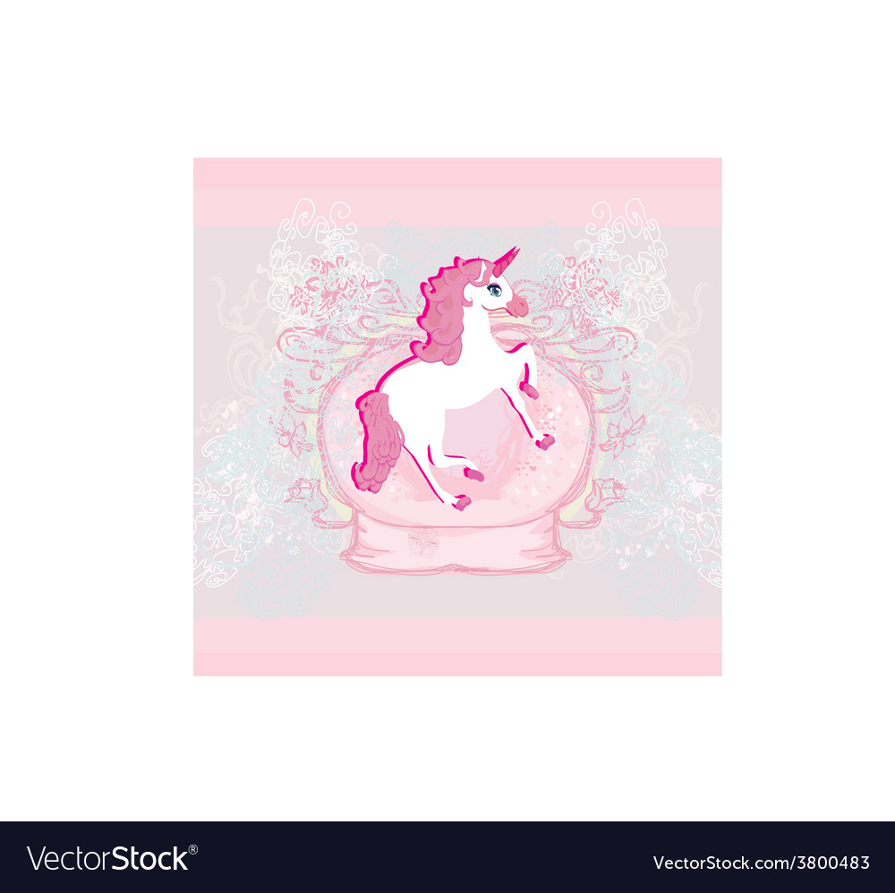 Beautiful pink unicorn Royalty Free Vector Image