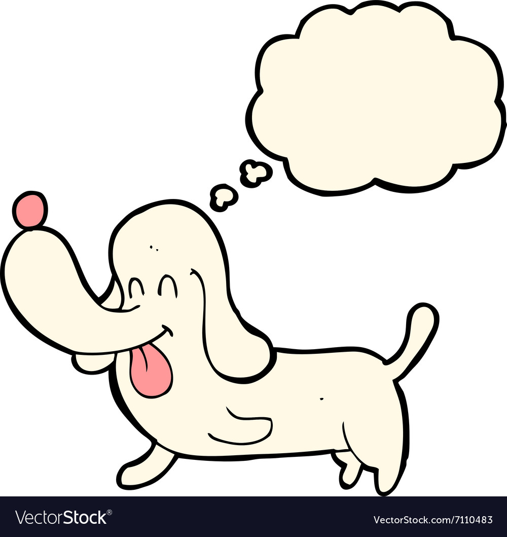 Cartoon happy dog with thought bubble Royalty Free Vector