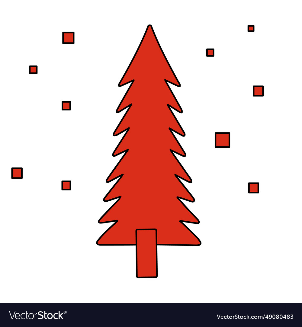 Christmas tree symbol of the new year doodle