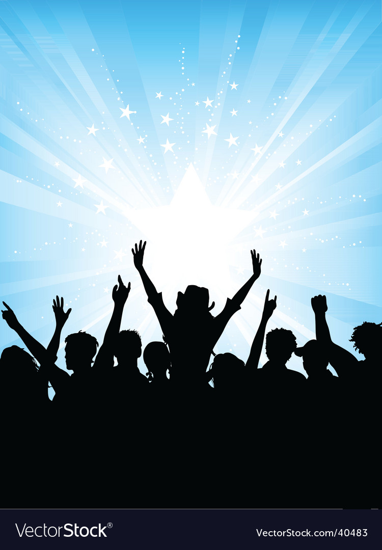 Crowd on starburst background Royalty Free Vector Image