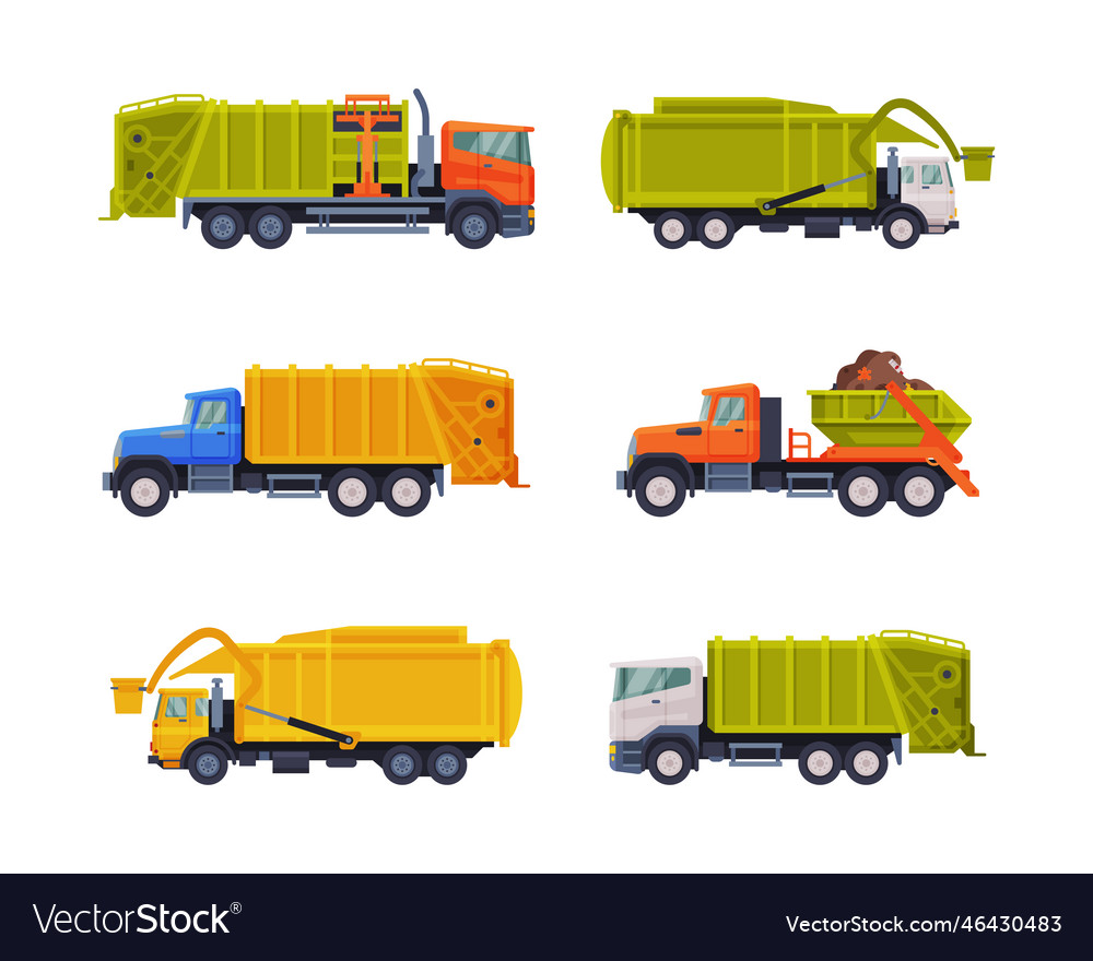 Garbage truck for transporting solid waste Vector Image