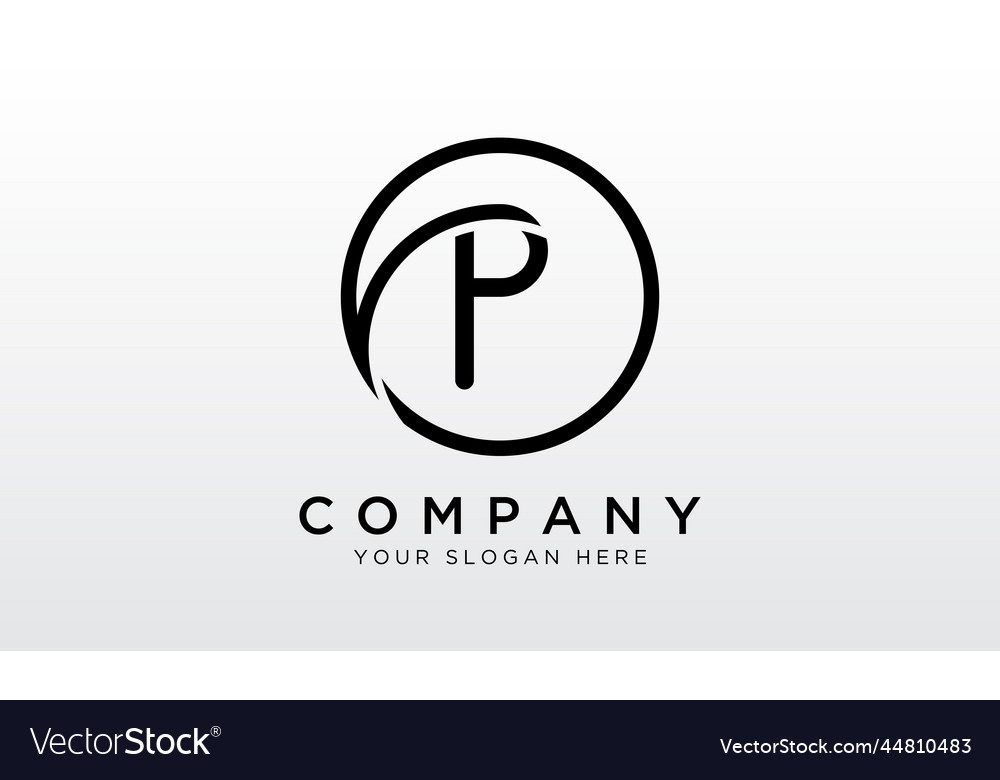 Initial letter p logo with circle shape modern Vector Image