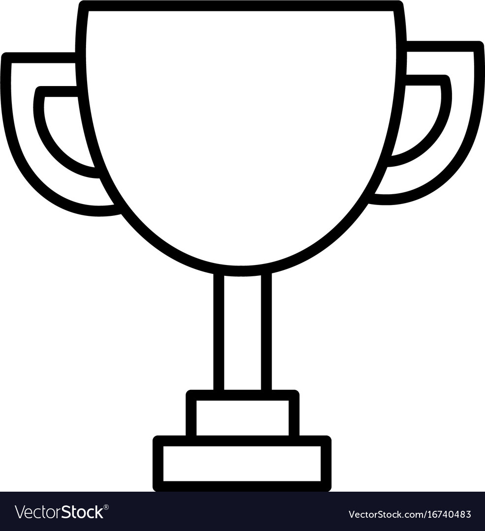 Line trophy prize cup to winner champion Vector Image