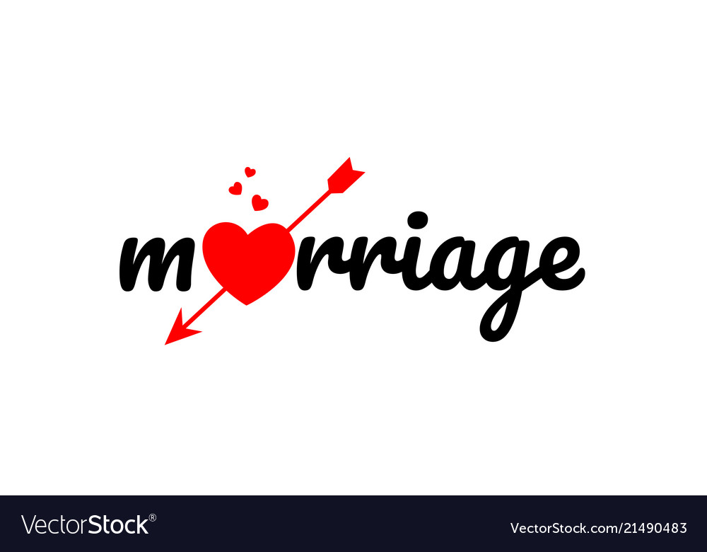 Marriage Word Text Typography Design Logo Icon Vector Image