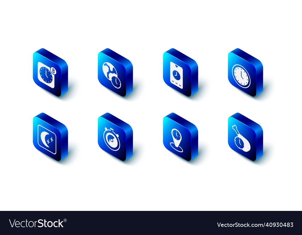 Set world time alarm clock app mobile clock Vector Image