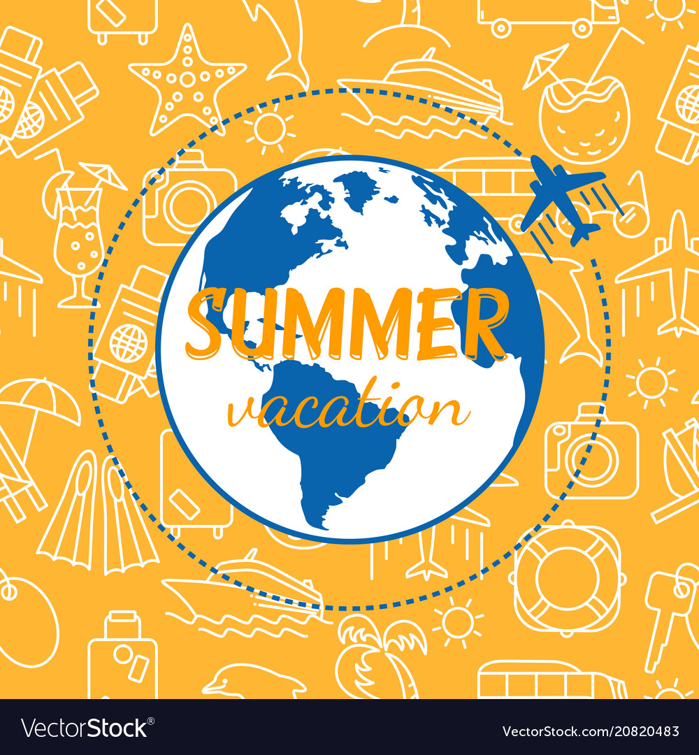 Trip poster design concept flat style Royalty Free Vector