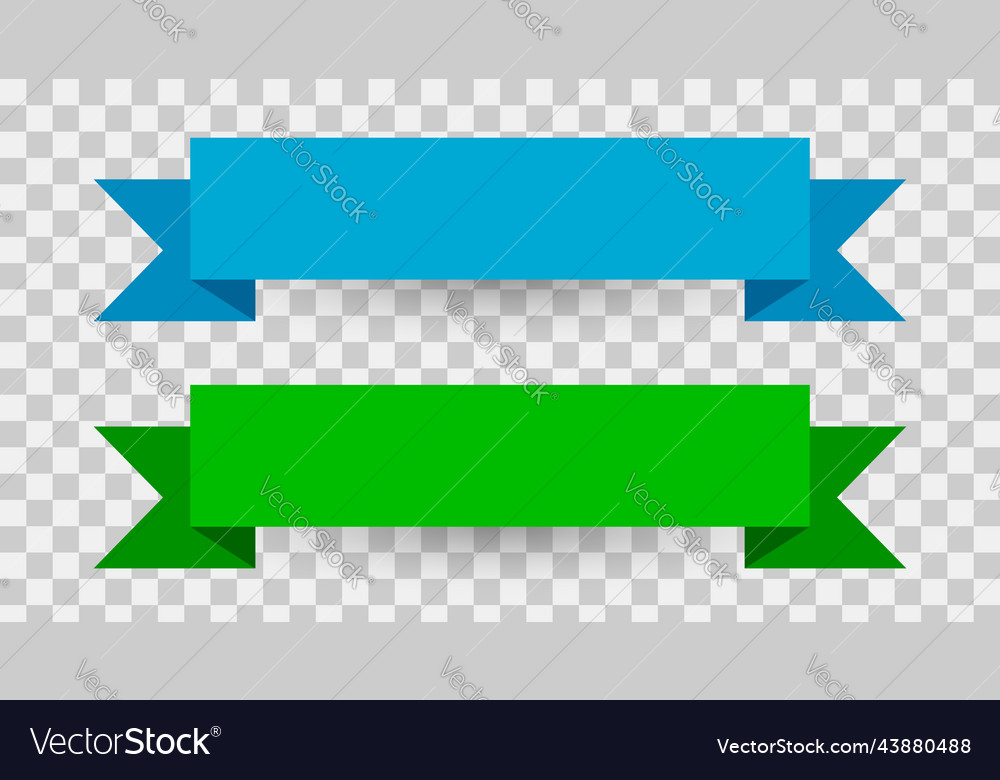 Blue and green ribbon banners template Royalty Free Vector