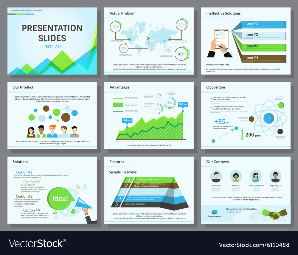 Business infographics presentation slides template