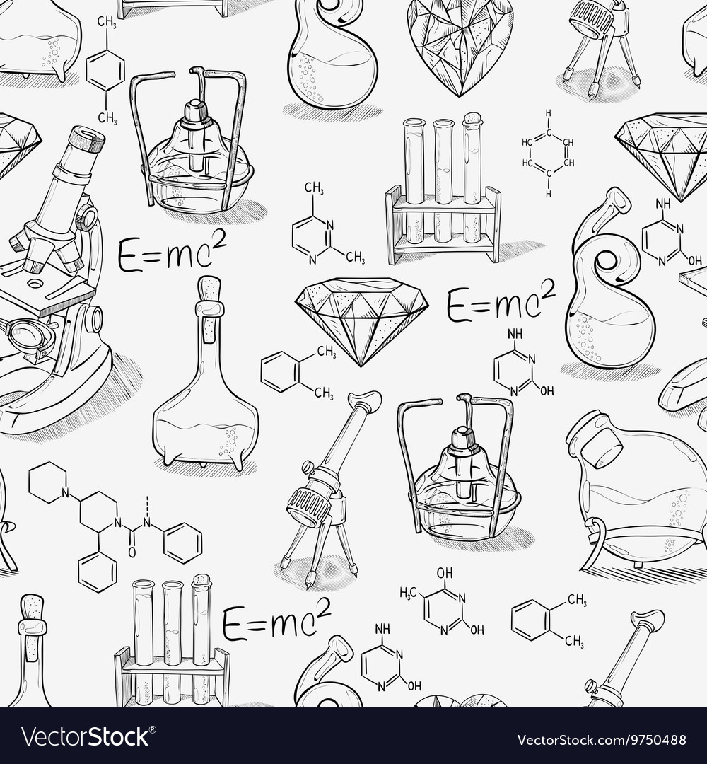 Chemistry lab pattern Royalty Free Vector Image